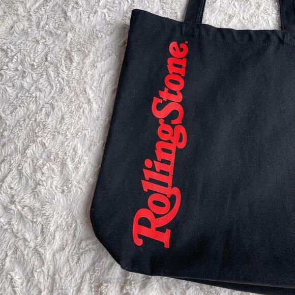 Rolling Stone magazine black red reusable tote shoulder bag cotton canvas - Picture 5 of 15